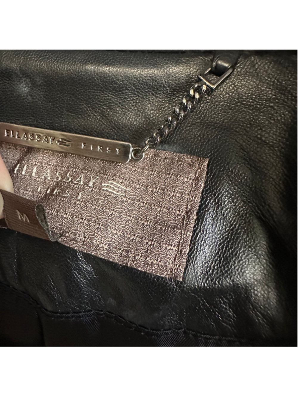 ELLASSAY FIRST Lambskin Leather Tweed BLACK Quilted MOTO Biker JACKET WOMENS M - Picture 12 of 13
